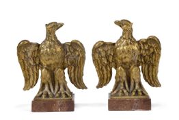 A PAIR OF REGENCY GILT BRONZE EAGLES, EARLY 19TH CENTURY