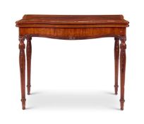 A GEORGE III MAHOGANY CONCERTINA-ACTION CARD TABLE, LATE 18TH CENTURY