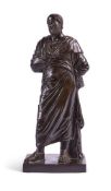 AN ITALIAN BRONZE FIGURE OF AESCHINES (290 - C.314 B.C) 18TH CENTURY