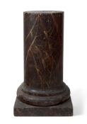 A SIMULATED MARBLE PAINTED WOOD PEDESTAL, 18TH CENTURY