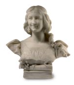 E CIULLINI (LATE 19TH/EARLY 20TH CENTURY), A WHITE MARBLE BUST OF FILOMENA