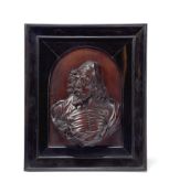 Y A FRAMED CARVED PEAR WOOD RELIEF OF INIGO JONES (1573-1672), AFTER VAN DYCK ENGLISH