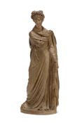 AN ITALIAN TERRACOTTA FIGURE OF POLIMNIA, 19TH CENTURY