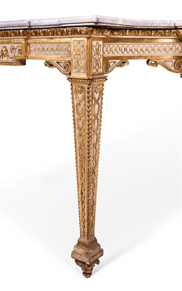 A PARCEL-GILT AND GREY-PAINTED SIDE TABLE, ITALIAN - Image 2 of 3