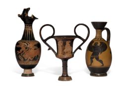 THREE TERRACOTTA GRAND TOUR VASES IN THE GREEK STYLE, ITALIAN, 19TH CENTURY