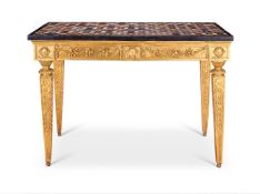 A GILTWOOD AND SPECIMEN MARBLE SIDE TABLE, ITALIAN, CIRCA 1770
