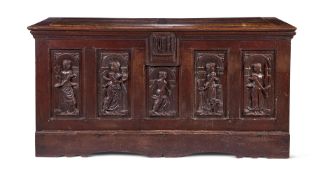 AN OAK COFFER, FLEMISH, 16TH CENTURY