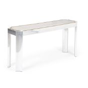 IN THE MANNER OF WILLY RIZZO; A SLIM CONSOLE TABLE; LATE 20TH CENTURY