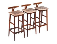 Y ERIK BUCH (DANISH, 1923-1982); SET OF THREE STOOLS; PRODUCED FOR DYRLUND; CIRCA 1960