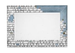FORNASETTI (ATTRIBUTED); LARGE OVERMANTEL MIRROR; SECOND HALF 20TH CENTURY