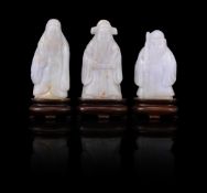 Three Chinese jadeite Immortals