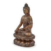 A Chinese soapstone seated Buddha