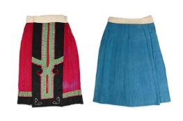 Two Chinese Han silk skirts
