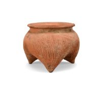 A Chinese Neolithic pottery tripod jar