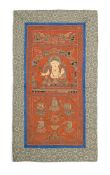 A Chinese silk 'Buddhist' Thangka panel