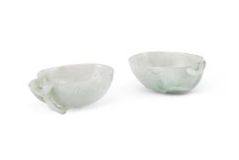 A pair of Chinese jadeite cups