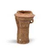 A Chinese Neolithic pottery flared cylindrical drum