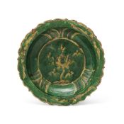 A Chinese sancai-glazed stoneware dish