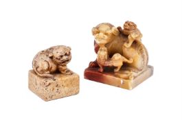 A Chinese soapstone seal