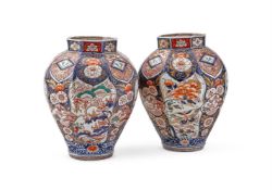 A pair of Japanese octagonal vases