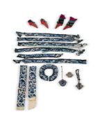 Two pairs of Chinese silk 'Lotus' shoes