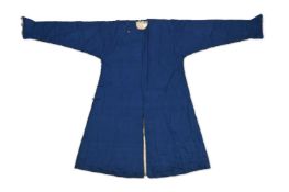 A Chinese Mandarin's blue silk winter under robe