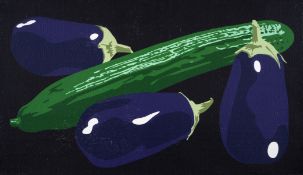 λ Julian Opie (b.1958), Still life with aubergines and cucumber (Cristea 26)