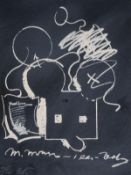 Claes Oldenburg (1928-2022) M. Mouse (with) 1 Ear (equals) Tea Bag Blackboard Version (1965), from …