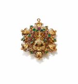 AN EARLY 19TH CENTURY GEM SET LOCKET PENDANT