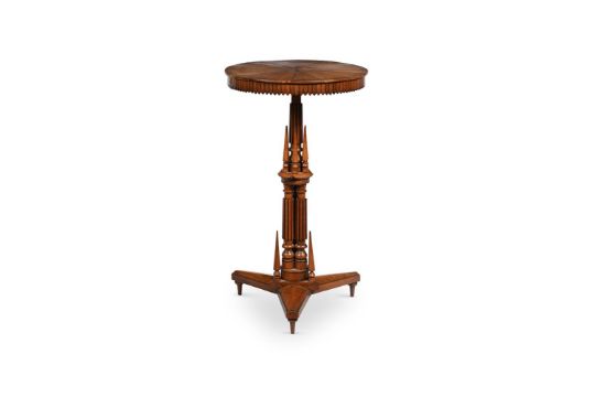 OF MILITARY INTEREST, A RARE AND UNUSUAL VICTORIAN WALNUT PEDESTAL TABLE, DATED 1882 - Image 1 of 4