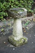 A CARVED STONE BIRD BATH, 20TH CENTURY