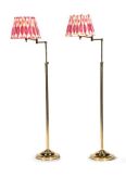 A BRASS OF BRASS ADJUSTABLE STANDARD LAMPS, 20TH CENTURY