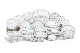 A HEREND 'CORNFLOWER BLUE GARLAND' PART DINNER SERVICE ,CIRCA 1990