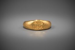 AN ANCIENT HIGH CARAT GOLD ROMAN WEDDING RING