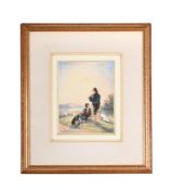 BRITISH SCHOOL (19TH CENTURY), TWO SHEPHERD BOYS ON A HILLSIDE WITH A FLOCK OF SHEEP