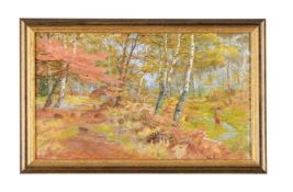 ARTHUR HUGHES (BRITISH 1832-1915), AUTUMNAL WOODLAND, POSSIBLY BURNHAM BEECHES