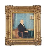 ENGLISH SCHOOL (20TH CENTURY), PORTRAIT OF A GENTLEMAN IN HIS STUDIO