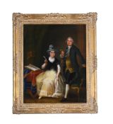 ENGLISH SCHOOL (18TH CENTURY), PORTRAIT OF HUSBAND AND WIFE