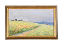 ARTHUR HUGHES (BRITISH 1832-1915), FIGURES IN A FLOWER MEADOW