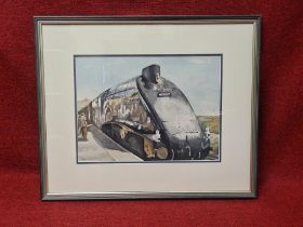 Framed watercolour Sir Nigel Gresley at Alton by Robert Stoddart