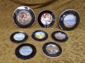 Small collection of gilt glass pictorial wall plaques