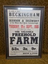Vintage Hanson & Drewery auction sale poster
