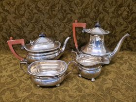 4 piece silver tea set