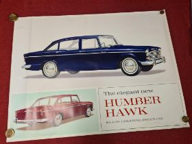 Original 1960's Humber Hawk promotional poster