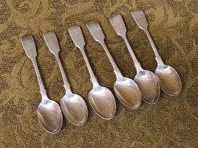 6 mid Victorian silver teaspoons