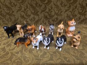 12 Beswick dogs and cat