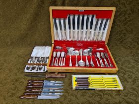 60 piece oak cased canteen of EPNS cutlery