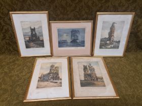 5 x Marcel Augis signed prints