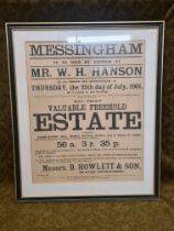 Vintage W.H. Hanson auction sale poster