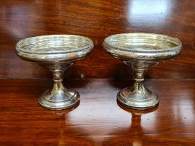 Pair of silver bon bon dishes